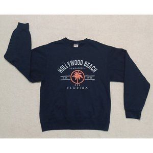 Men's Jerzees Hollywood Beach, Florida Navy Sweatshirt Sz S